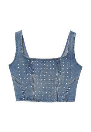 Calliope CON STRASS - Camicetta - blu denim medio