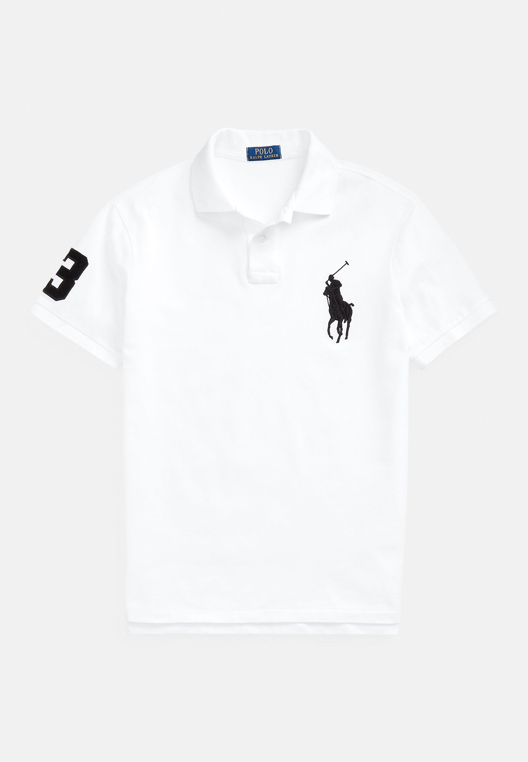 POLO RALPH LAUREN ブラック SLIM FIT 1枚　白 Polo Ralph Lauren CUSTOM SLIM FIT BIG PONY MESH POLO SHIRT - Polo