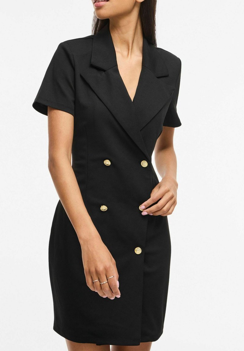 VILA VICLARA KURZRMELIGES - Shift dress - black - Zalando.co.uk