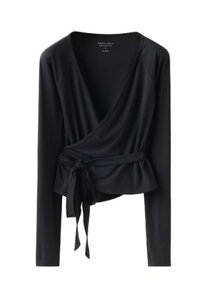 Röhnisch, SMOOTHFLEX WRAP TOP - Long sleeved top - black