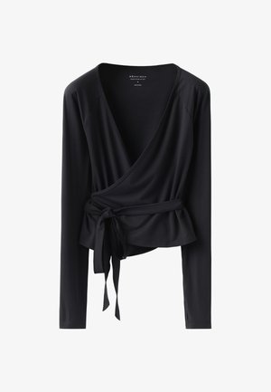 Röhnisch, SMOOTHFLEX WRAP TOP - Long sleeved top - black