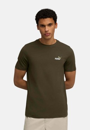 Puma, CAMISETA DE MANGA CORTA ESSENTIALS 2 COLOUR SMALL LOGO - Camiseta básica - dark olive