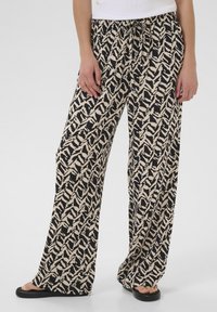 Kaffe Pantalon classique - black feather grey lines