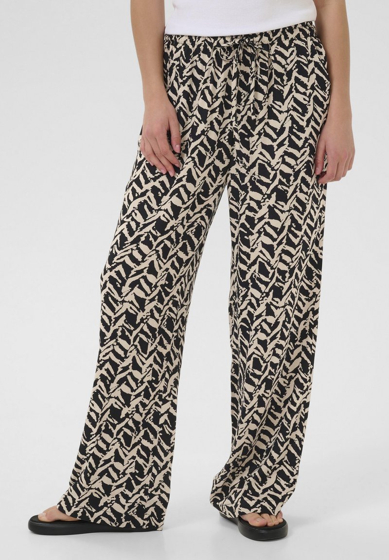 Kaffe Pantalon classique - black feather grey lines
