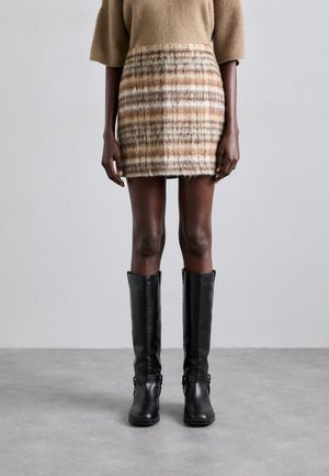 SEINE BRUSHED - Mini skirts  - brown