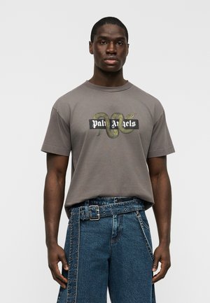 SNAKE BOX LOGO TEE - Tričko s potlačou - dark grey/green