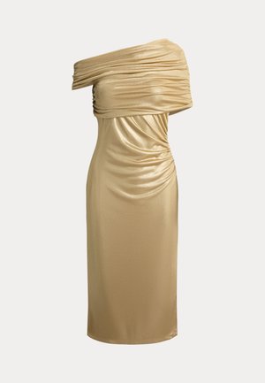 Lauren Ralph Lauren, METALLIC OFF-THE-SHOULDER COCKTAIL DRESS - Robe de soirée - birch/gold-coloured