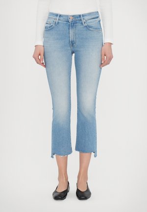 THE INSIDER CROP STEP FRAY - Straight leg -farkut - light blue denim