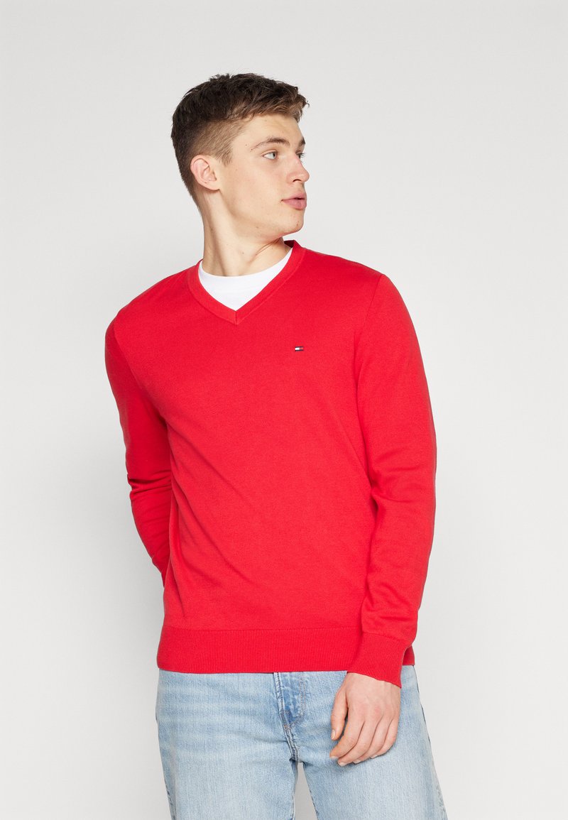 Tommy Hilfiger CLASSIC V NECK Pullover primary red/bleu ZALANDO.FR