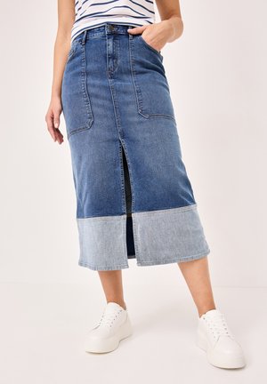 A-line skirt - mid blue stone