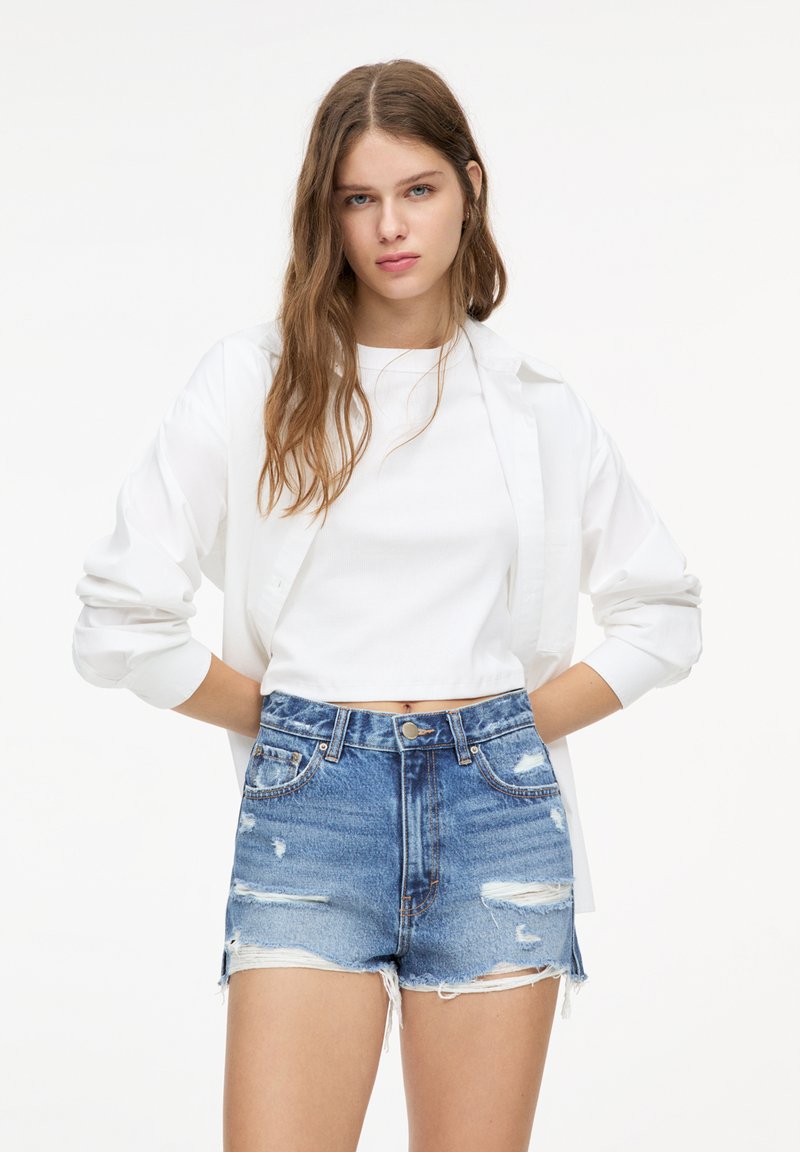 PULL&BEAR - Short en jean - blue denim, Agrandir
