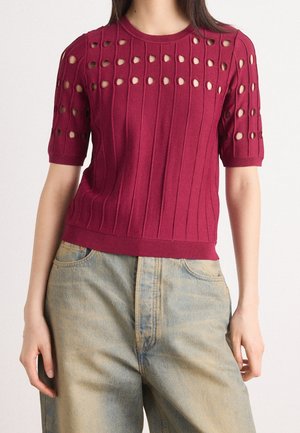 T-shirt med print - dark red