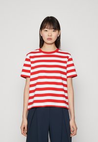 Selected Femme SLFESSENTIAL TEE - Apdrukāts T-krekls - flame scarlet/bright white