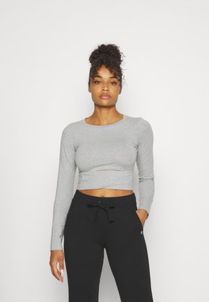 STRETCH CROP - Long sleeved top - grey melange