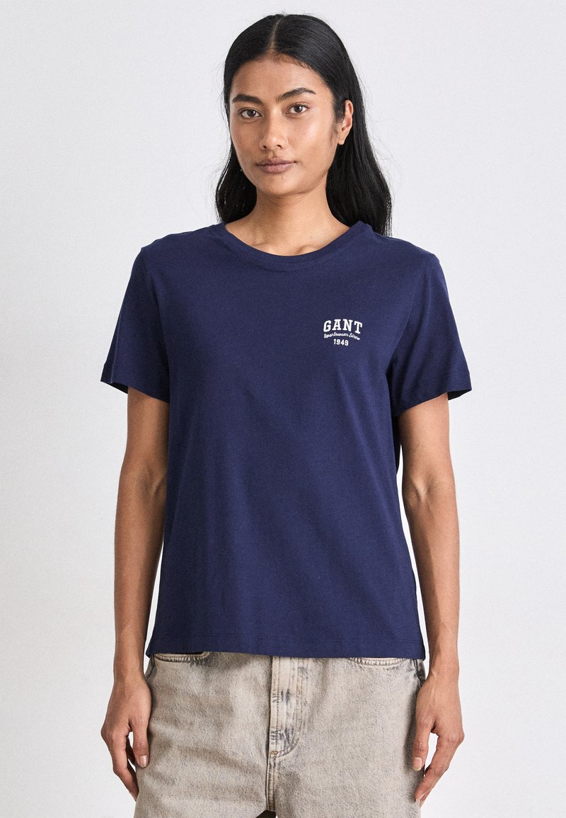 GANT SMALL GRAPHIC - Jednoduché tričko - classic blue