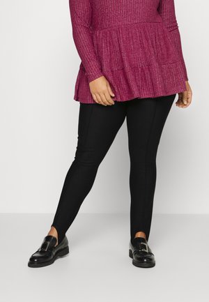 SCULPTING PONTE WITH STIR UP HEM - Legging - black