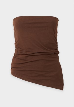 Topshop, SPILD SIDE BANDEAU - Μπλούζα - chocolate brown