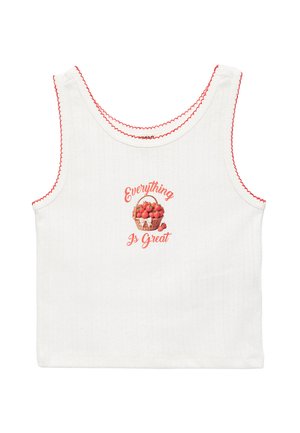 PRINTED TANK - Linne - beige