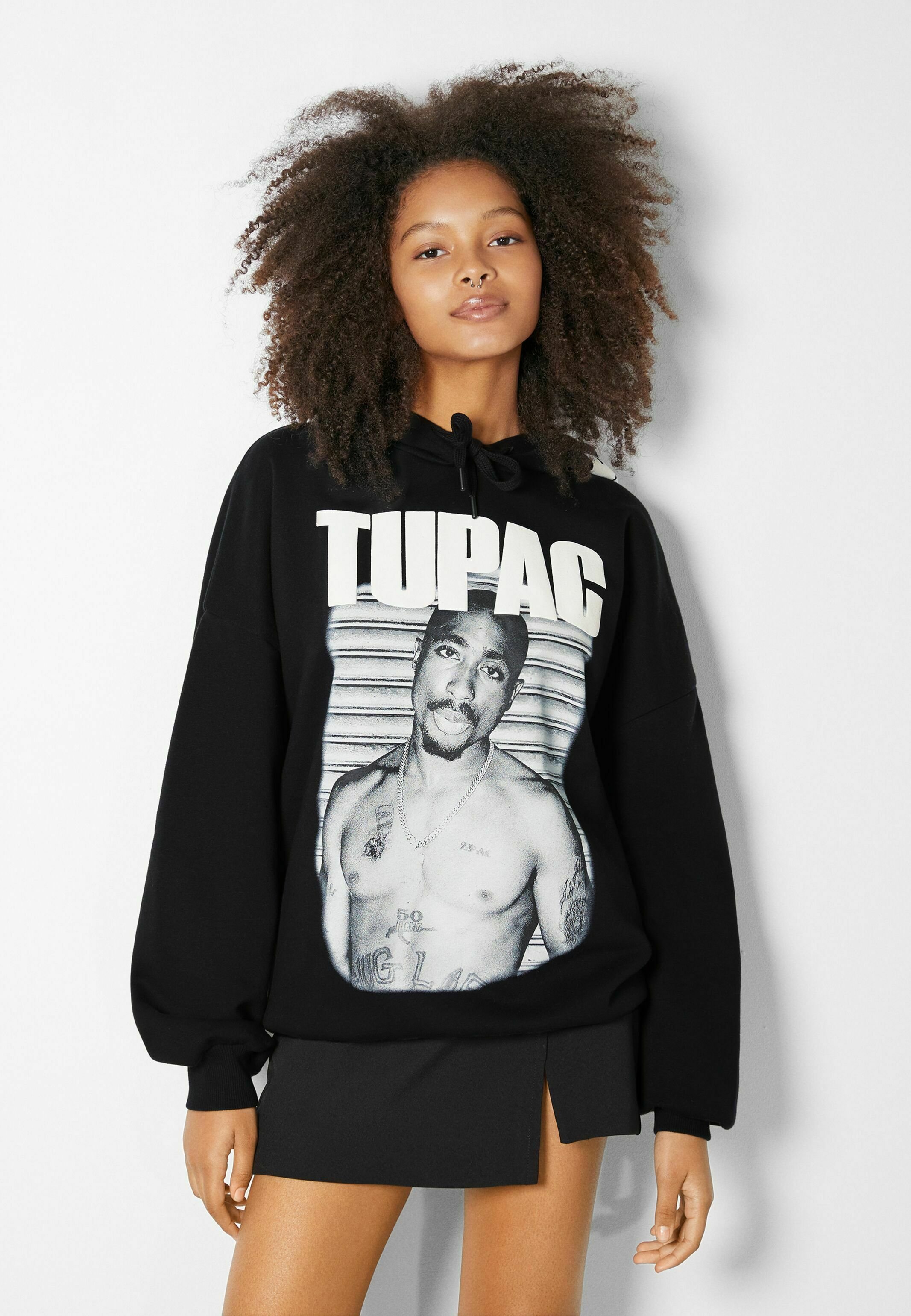 Bershka TUPAC Hoodie Black | centenariocat.upeu.edu.pe