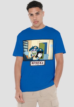 Cotton Soul, BEETLEJUICE AND LYDIA SAPPY FACE GHOULS SELL CREEPY COOKIES - Print T-shirt - royal blue