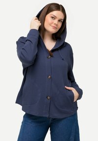 Ulla Popken WAFFLE TEXTURE  - Kardigan - ink blue