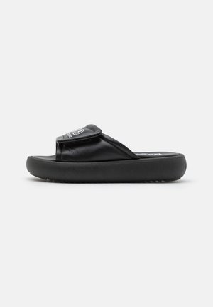 UNISEX - Pantolette flach - black/white