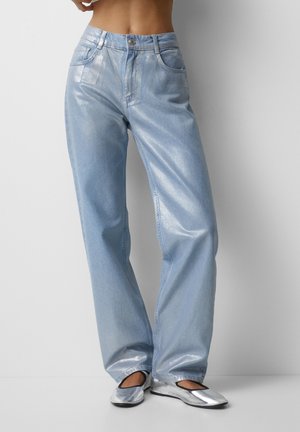 Straight leg jeans - metallic blue
