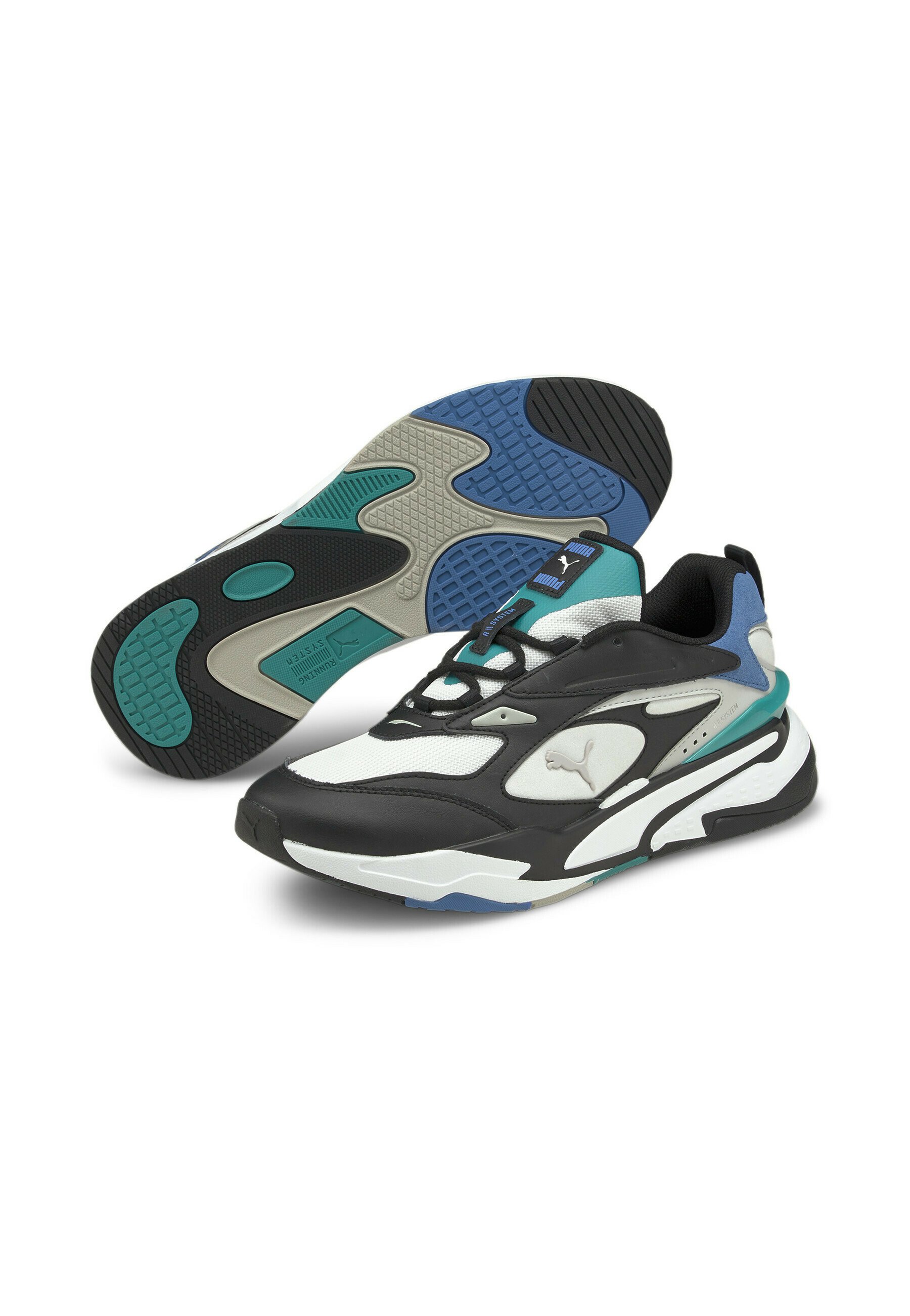 Puma RS-FAST MIX - Sneakers laag - white/black/star sapphire/crème -  Zalando.nl