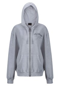 Ed Hardy MONO ACID FLAMING SKULL  - Zip-up sweatshirt - grey