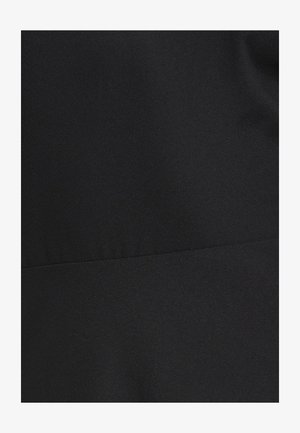 Črn material z gladko teksturo, ki ima subtilen sijaj. Oblikovanje ima čist, minimalističen videz z enakomerno površino in brez vzorcev.