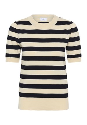Saint Tropez, MILASZ SHORT SLEEVE BLOCK STRIPE - Trükipildiga T-särk - nightsky birch block stripe