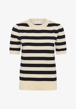 Saint Tropez, MILASZ SHORT SLEEVE BLOCK STRIPE - Trükipildiga T-särk - nightsky birch block stripe