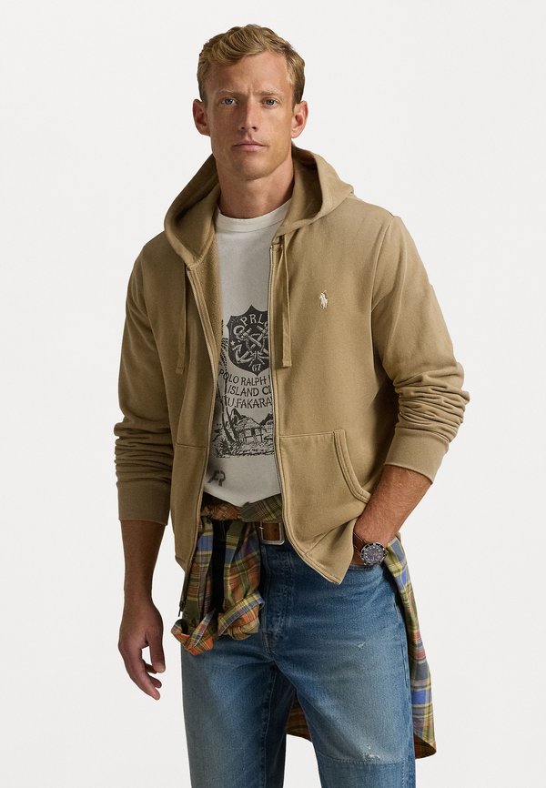 LOOPBACK FLEECE FULL ZIP HOODIE - Zip-up sweatshirt - desert khaki