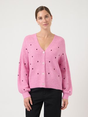 YAS YASFLEUR CARDIGAN - Cardigan - begonia pink