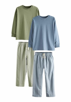 LONG SLEEVE CHECK 2 PACK SET - Pyjama - blue sage green stripe