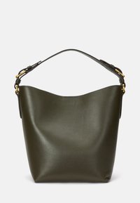 Lauren Ralph Lauren LEATHER MEDIUM WITLEY BUCKET BAG - Rokassoma - dark olive