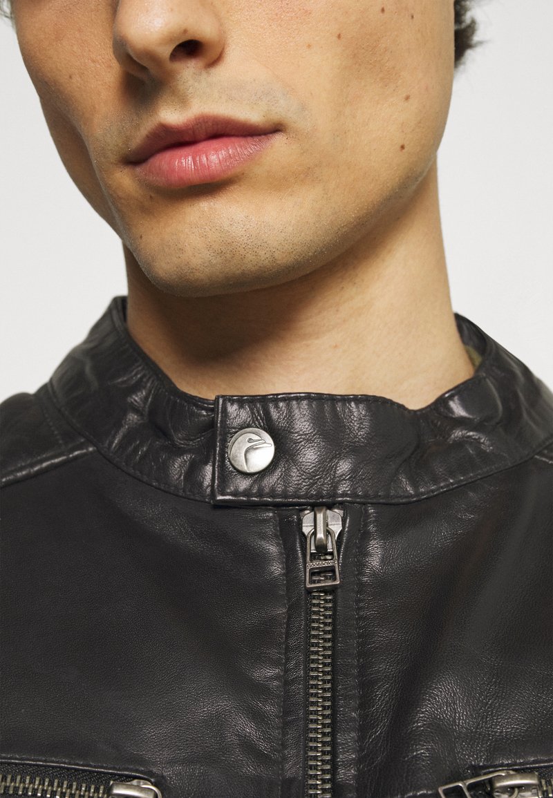 Herren Leichte Jacken | Goosecraft BIKER Lederjacke black/schwarz - GV39136 Herren Leichte Jacken | Goosecraft BIKER Lederjacke black/schwarz - GV39136