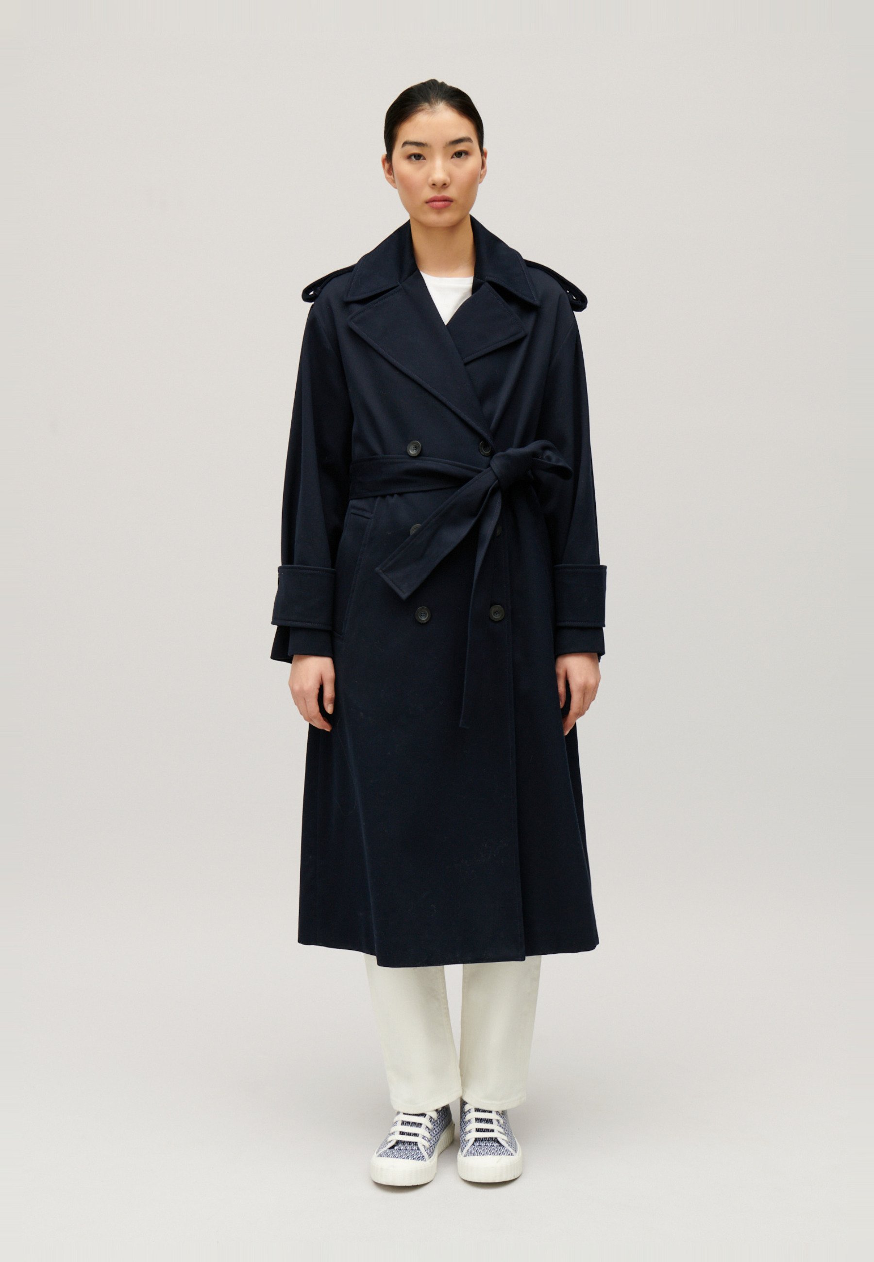 Claudie Pierlot Manteau Long CroisÃ© Femme Manteau Laine Bleu
