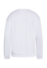 Witte sweatshirt met een relaxte pasvorm, ronde halslijn en verlaagde schouders. Gemaakt van zachte stof met ribbels bij de manchetten en de zoom.
