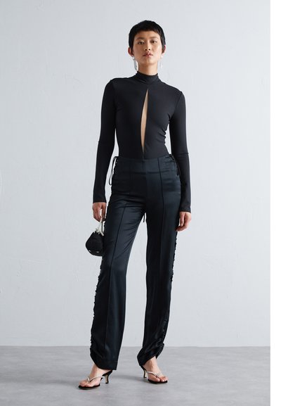 David Koma DIAMOND CUTOU - Μπλούζα με μακριά μανίκια - black/nude