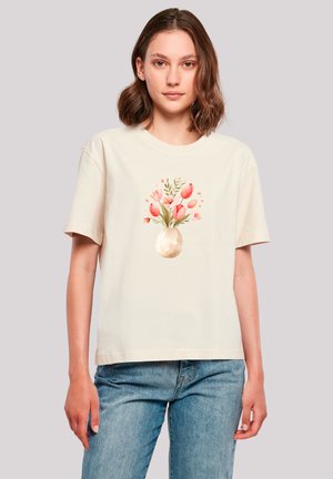 FRÜHLINGSBLUMENSTRAUSS IN VASE - Print T-shirt - whitesand