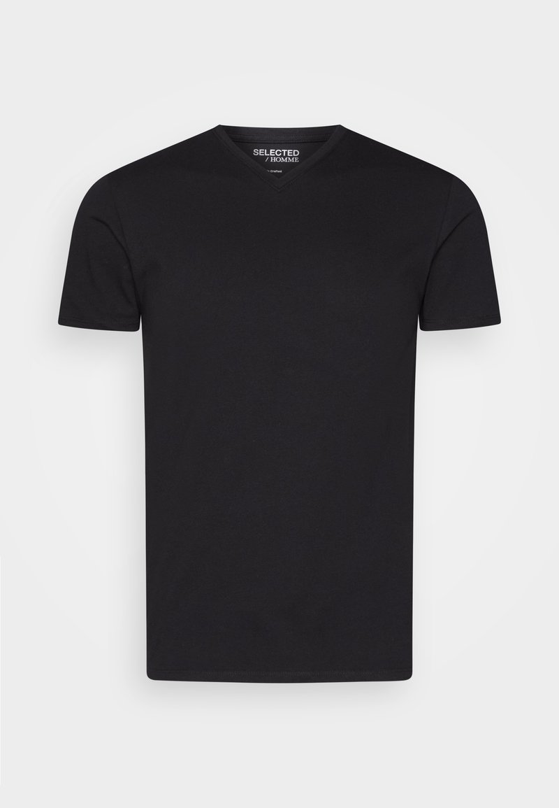 Selected SLHLOOSEOSCAR O NECK TEE 3 PACK - T-shirt basic - black/nero - Zalando