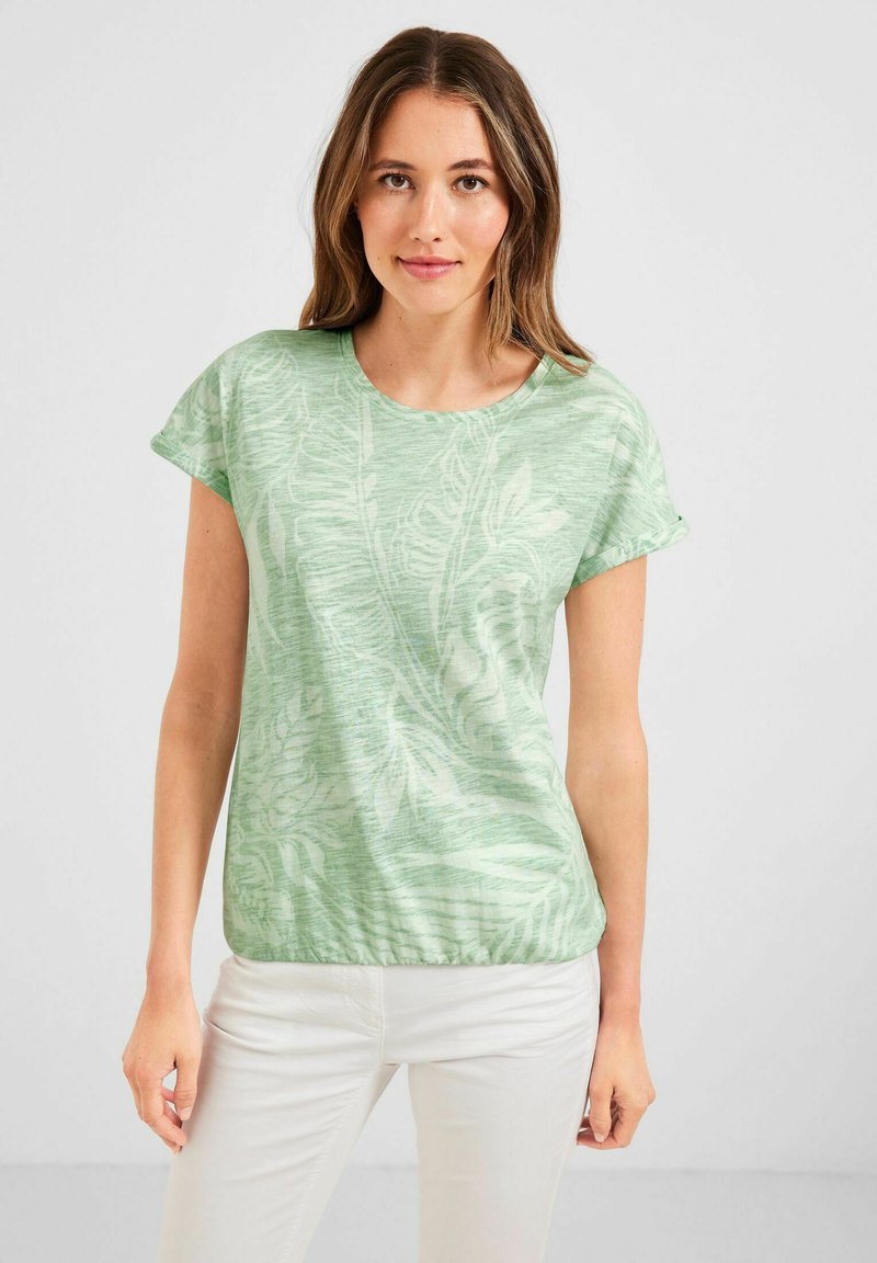 Cecil MIT BLÄTTERPRINT Print Tshirt grün/light green Zalando