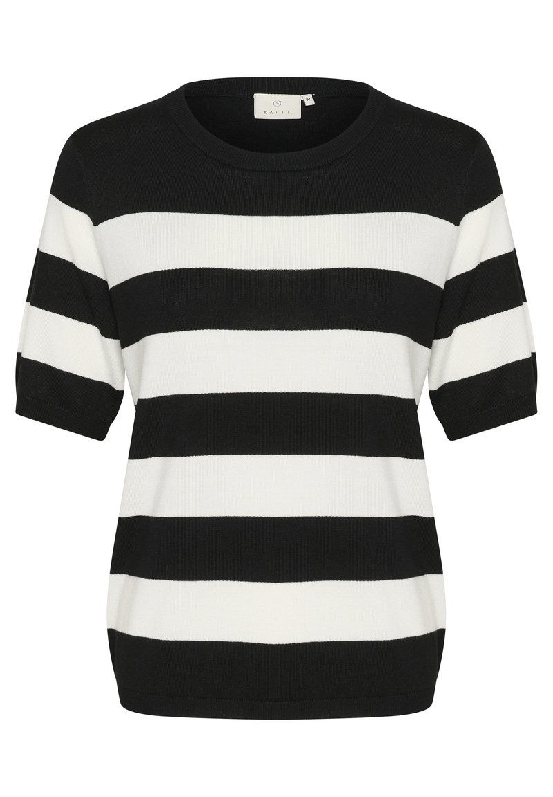 Kaffe LIZZA STRIPED Print T-shirt black chalk bold stripe
