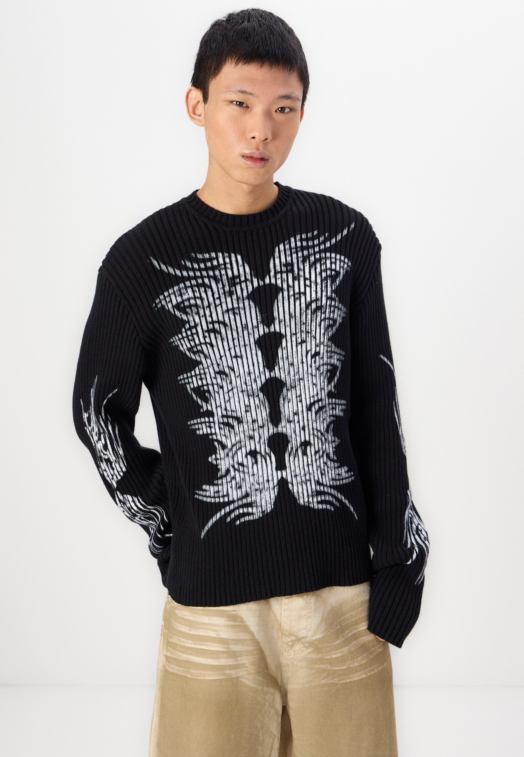 Jaded London BLACK TATTOO RIBBED KNIT UNISEX - Jumper