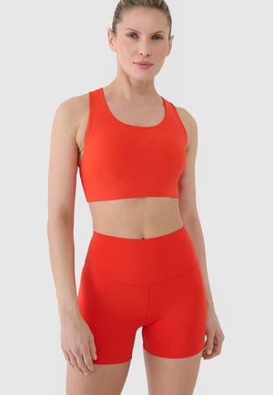 4F, 4F LEGGINSY KRÓTKIE TRENINGOWE DAMSKIE - Tights - red