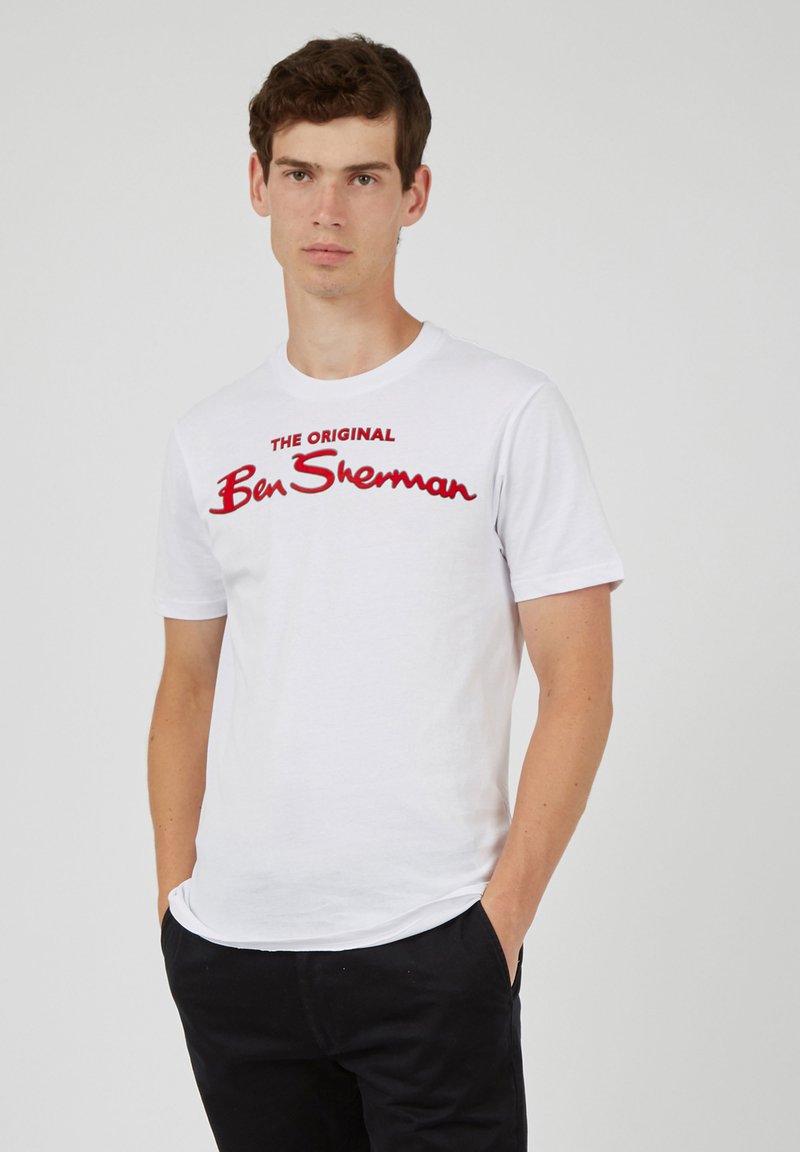 Ben Sherman SIGNATURE LOGO - Print T-shirt - white