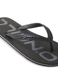 Svart flip-flop med texturerad sula, tunna svarta remmar och vit accentlinje. Har "O'Neill"-logotyp och texten "PVC FREE" på sulan.