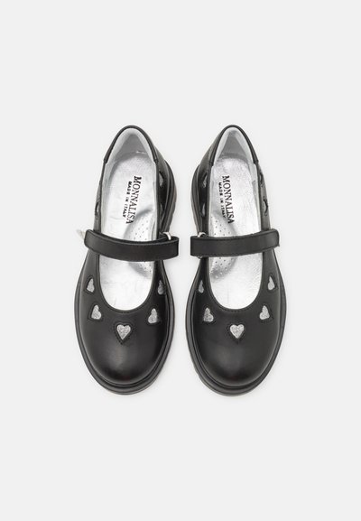 Monnalisa CON CUORI GLITT  - Μπαλαρίνες με λουράκι στον αστράγαλο - nero