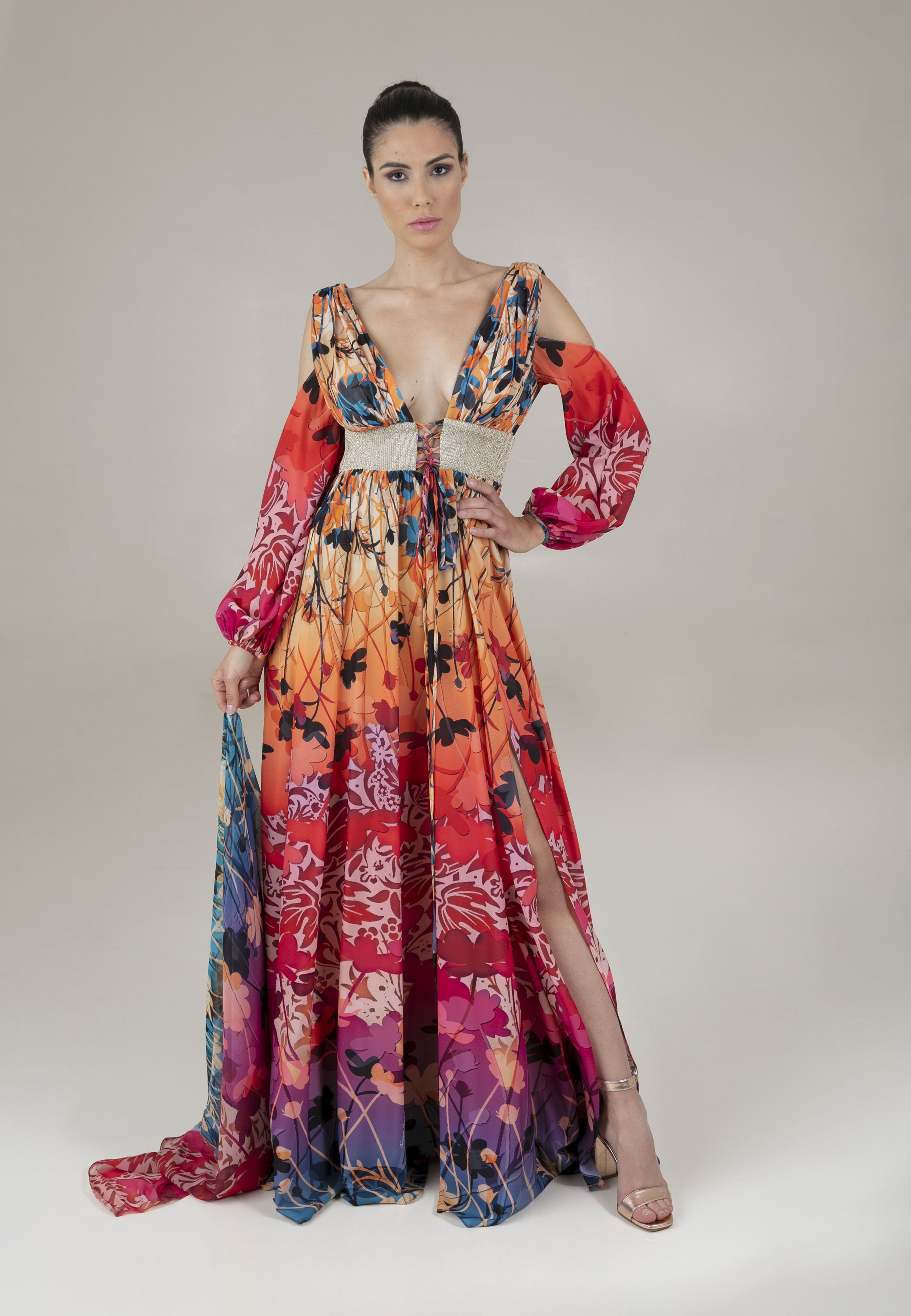 Bianca Brandi Maxikleid - bordeaux/mehrfarbig - Zalando.de